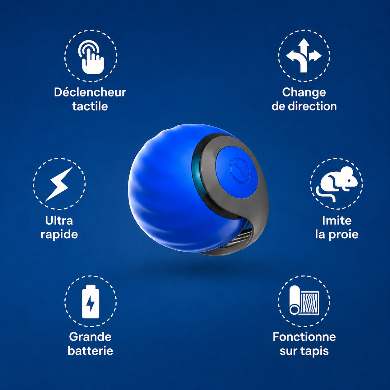 Balle interactive pour chat