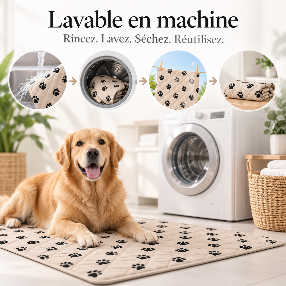 Lavage du tapis ElyPropre en machine à laver