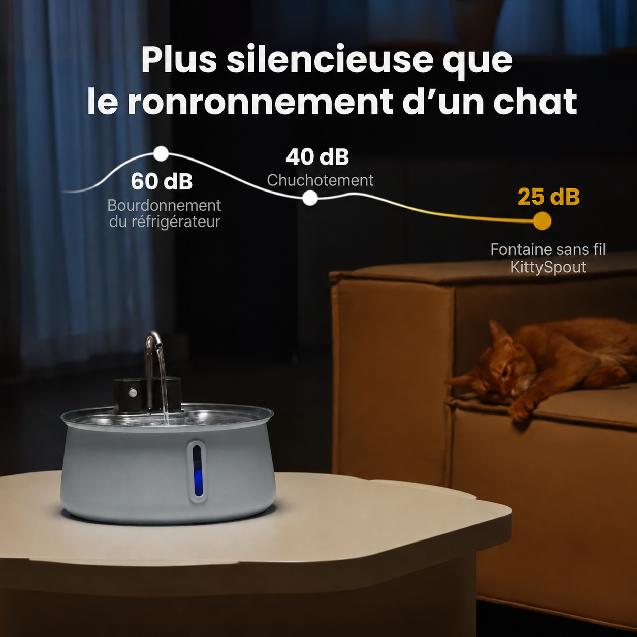 La toute première fontaine colorée 100 % en acier inoxydable
